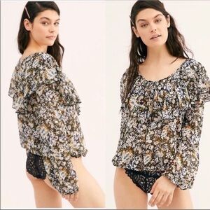 Intimately Free People Say It To Me Floral Bodysuit Size Medium